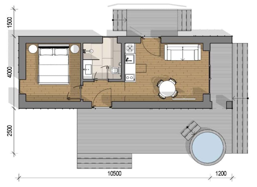 floor plan — Modular house 46 m²