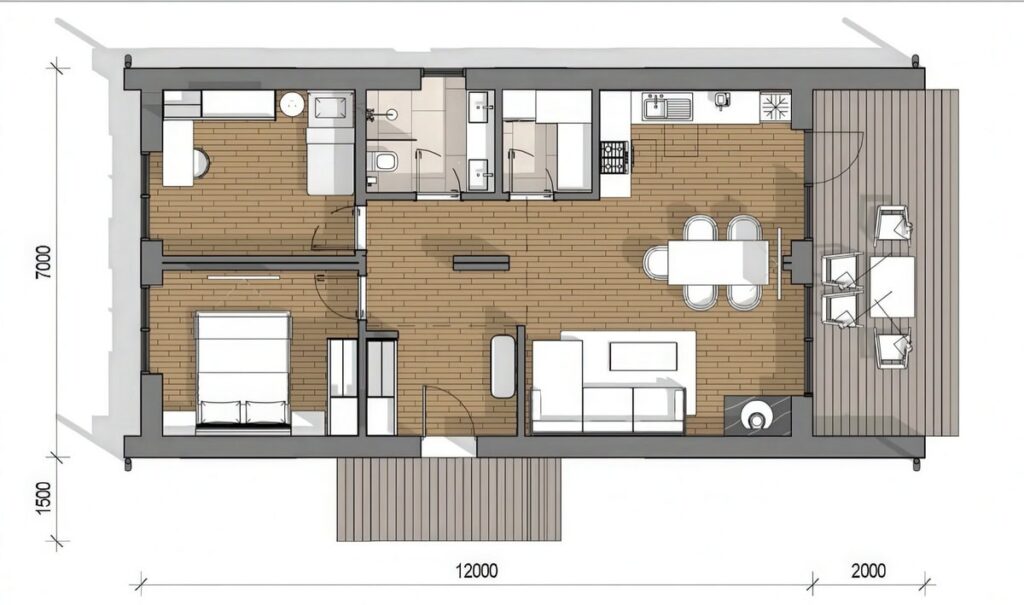 Modular house 98 m² — visualization