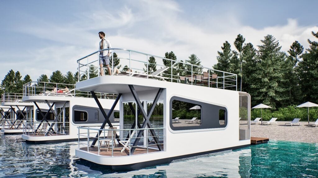 OMEGA 50 houseboat of the Omega series — exterior and deck view